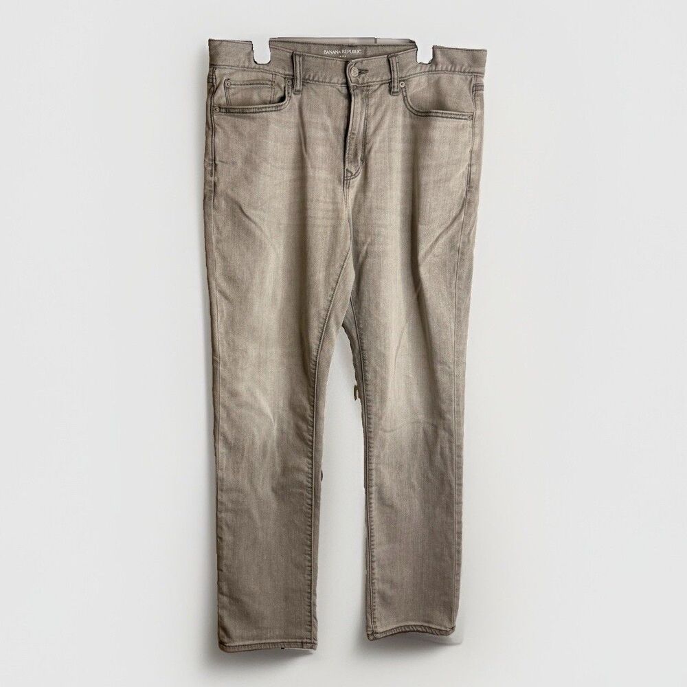 Banana Republic Travel Jeans Mens Size 34X32 Gray Slim Fit Stretch